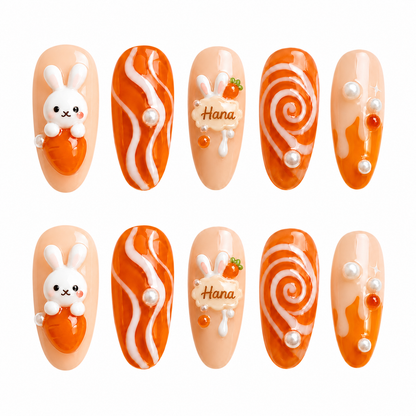 Candy Carrot - Personalized Press-On Nails