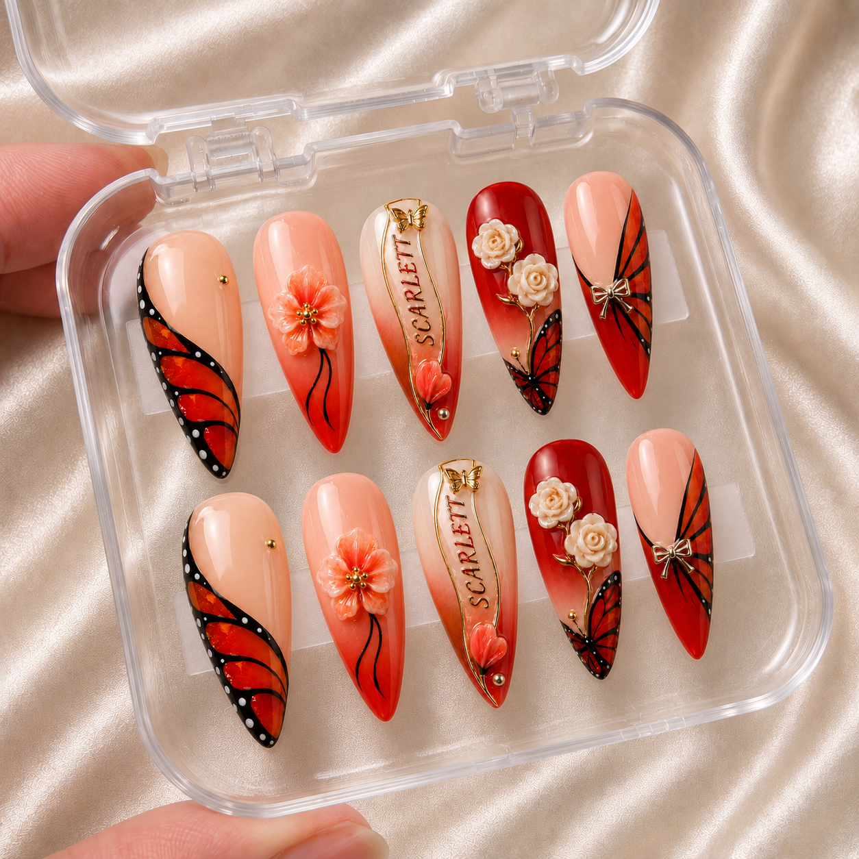 Monarch Blossom - Personalized Press-On Nails