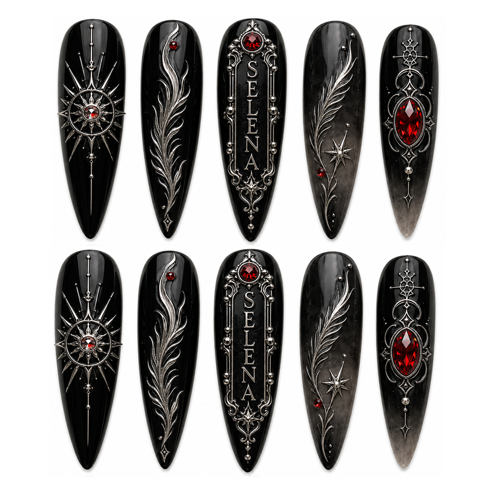Crimson Covenant - Personalized Press-On Nails