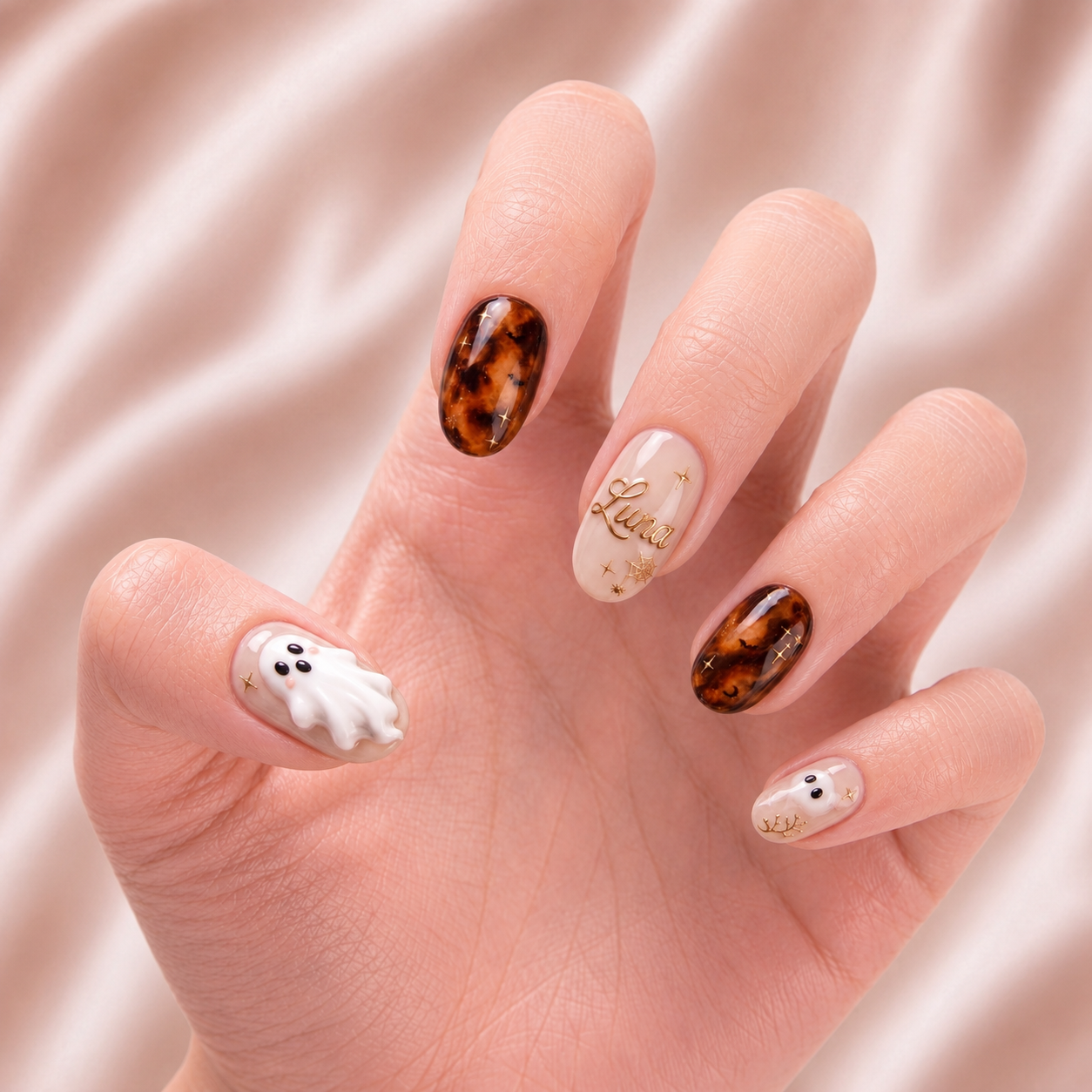 Amber Spirit Veil- Personalized Press-On Nails