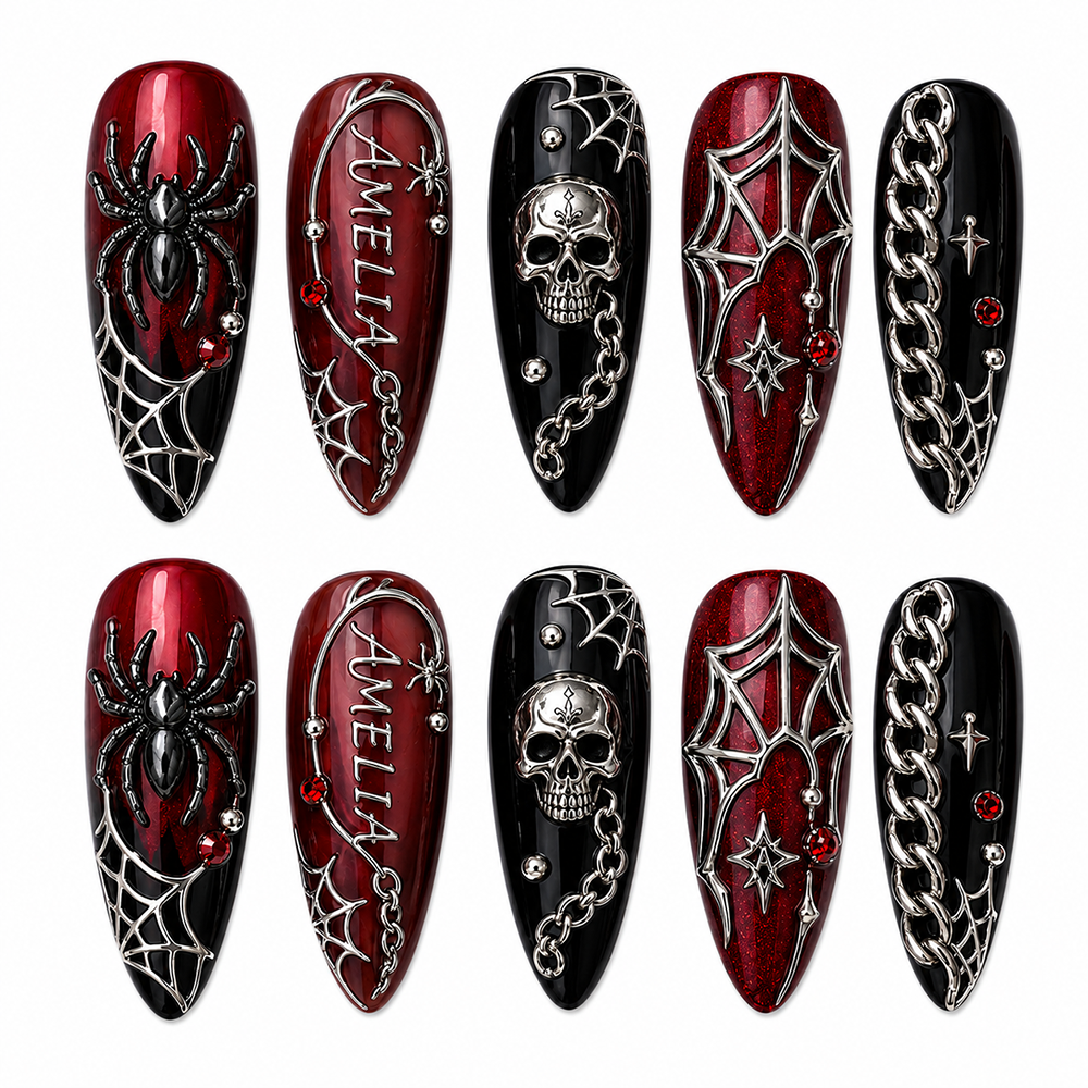 Venom & Bone - Personalized Press-On Nails