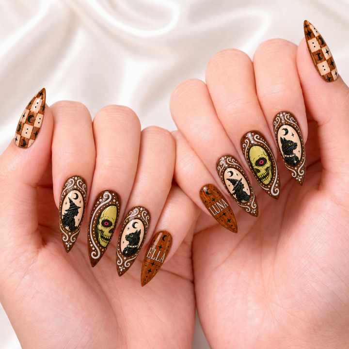 Vintage Halloween Charm Bestie - Personalized Press-On Nails
