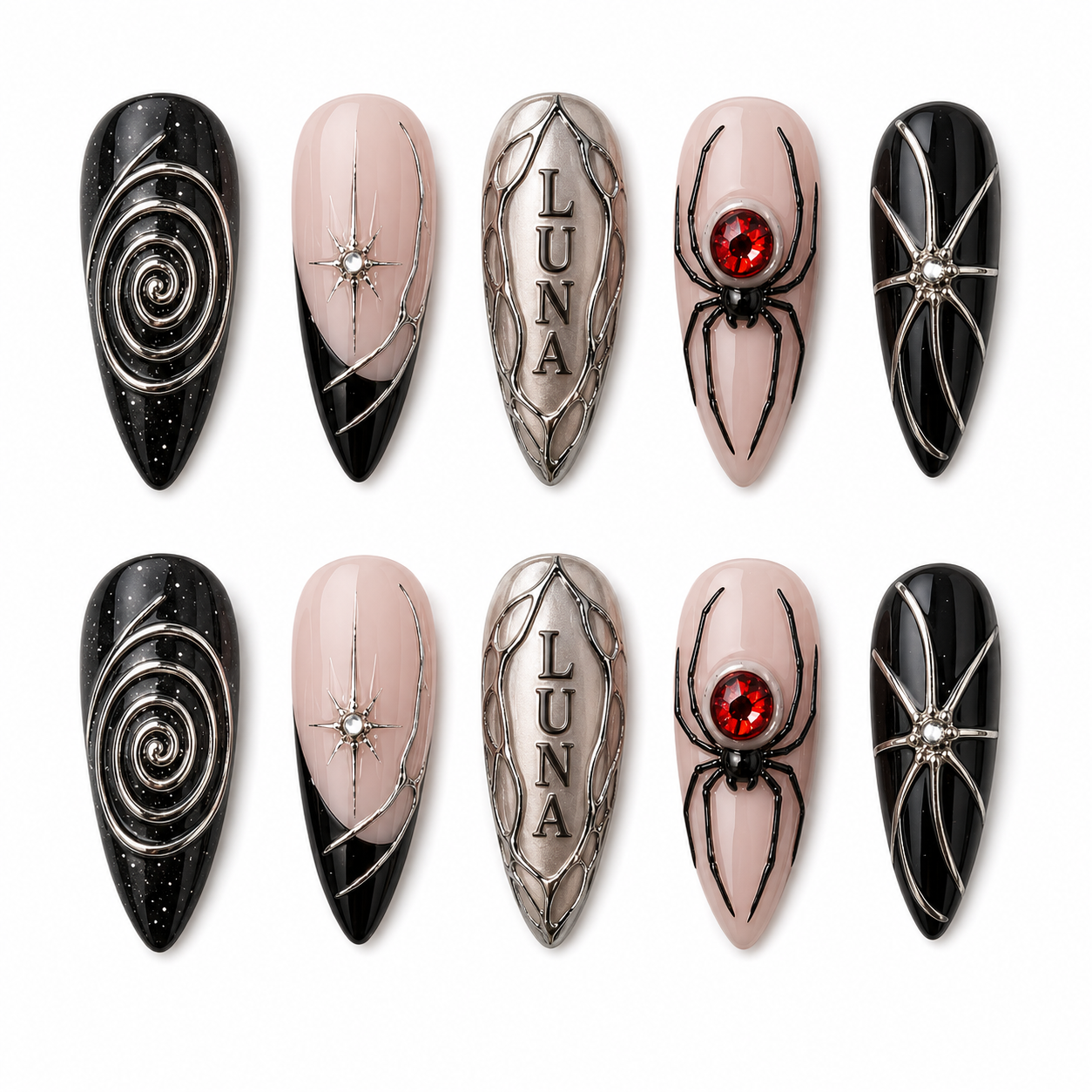 Black Halo Ritual – Personalized Press-On Nails