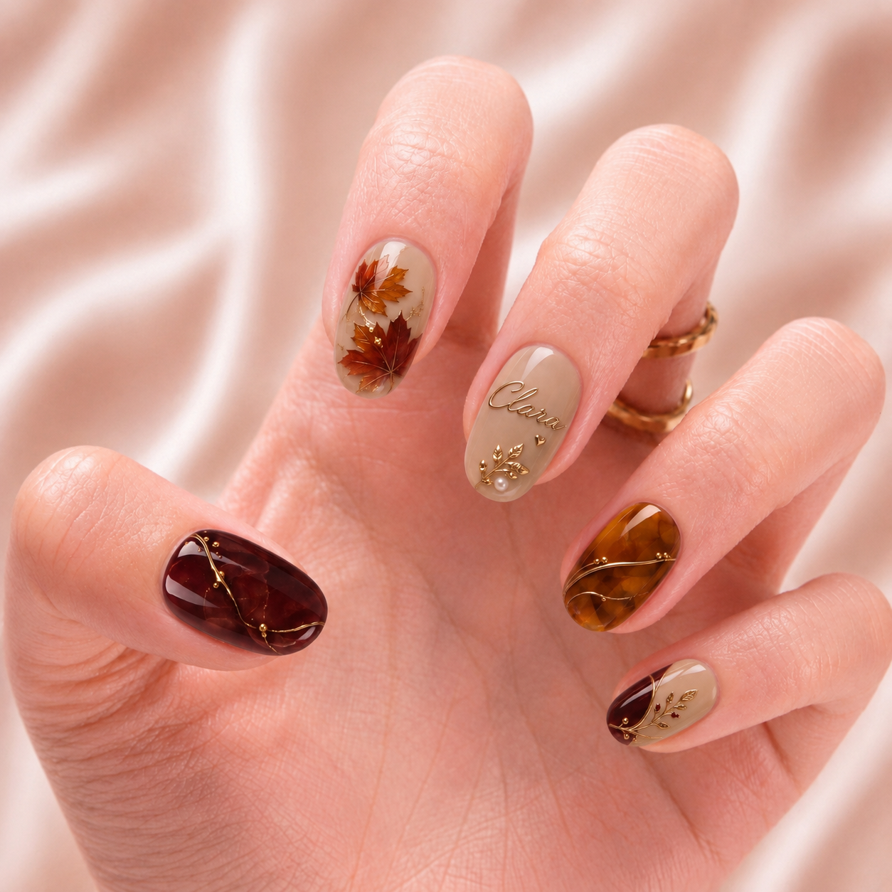 Scarlet Leaf Sonata - Personalized Press-On Nails