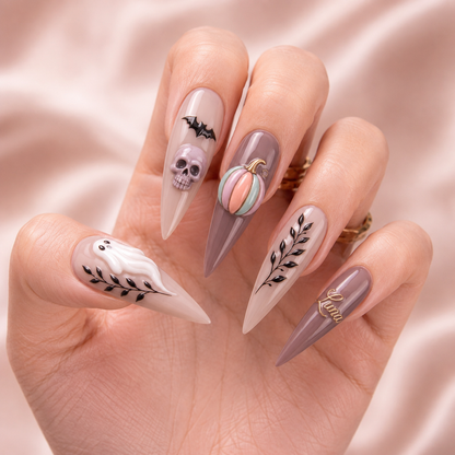 Soft Pumpkin Phantoms- Personalized Press-On Nails