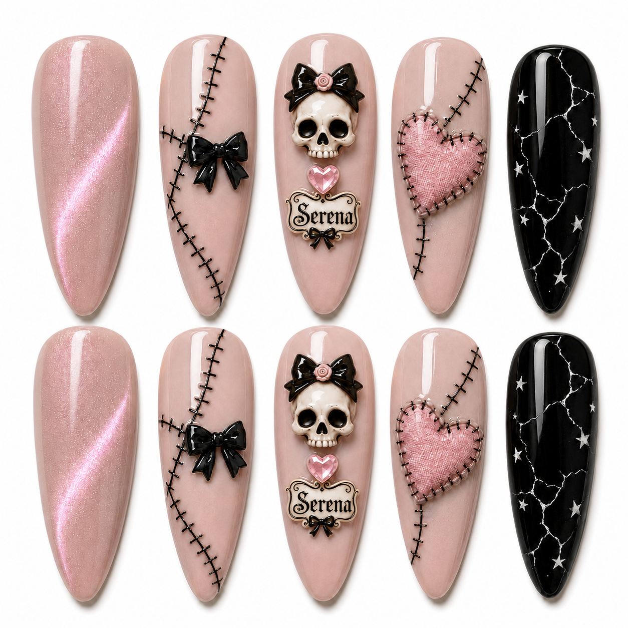 Stitched in Starlight - Personalized Press-On Nails