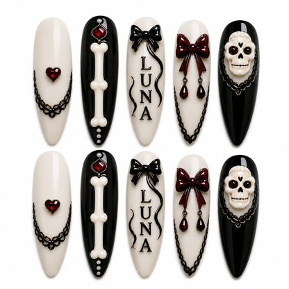 The Mourning Rose - Personalized Press-On Nails
