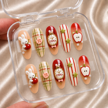 Applewood Charm - Personalized Press-On Nails