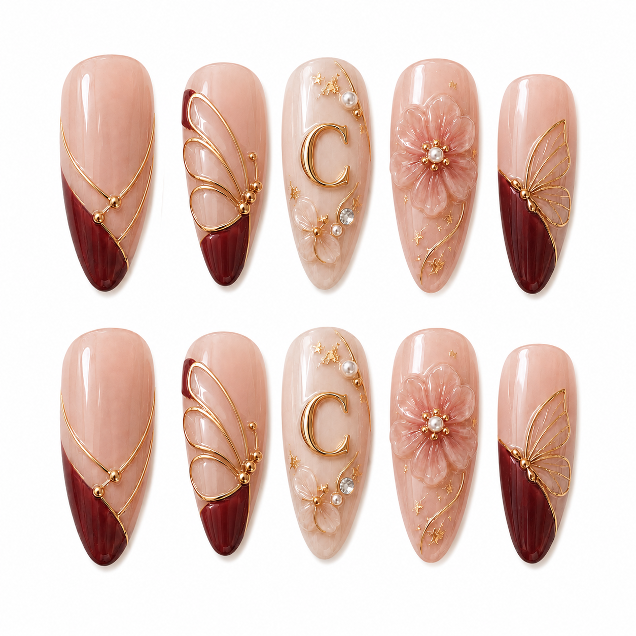 Blush Monarch - Personalized Press-On Nails