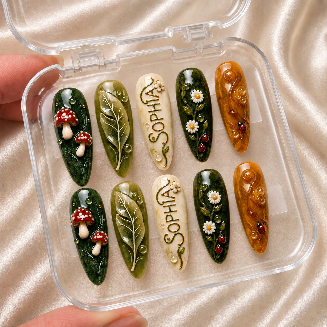 Ladybug Haven - Personalized Press-On Nails