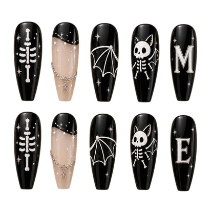 Skeleton Bat Bestie - Personalized Press-On Nails