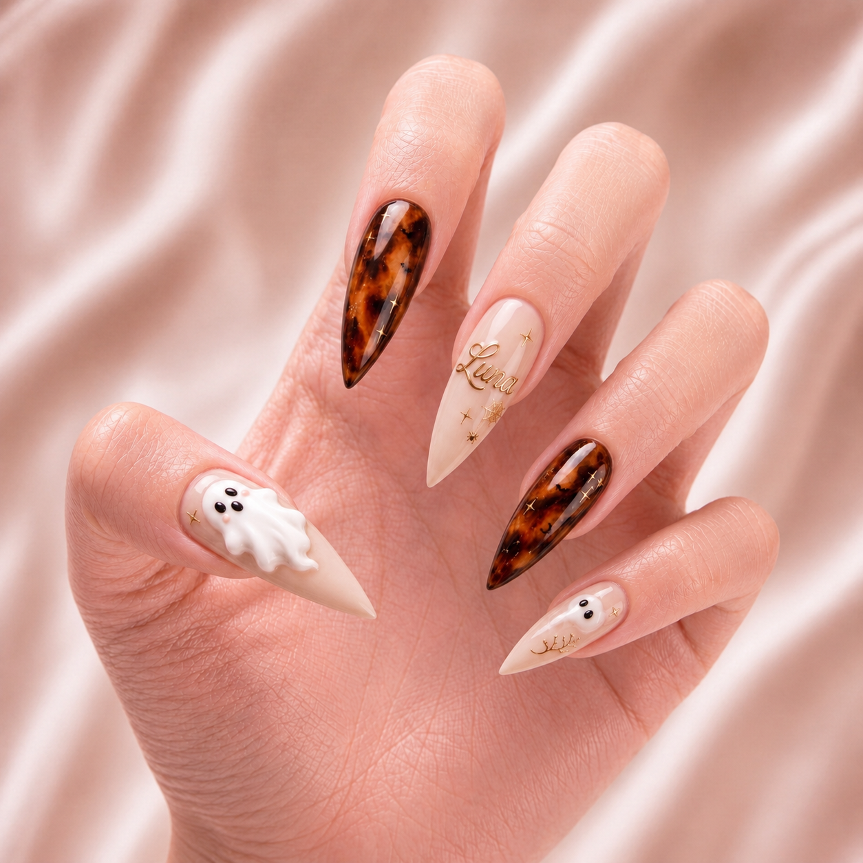 Amber Spirit Veil- Personalized Press-On Nails