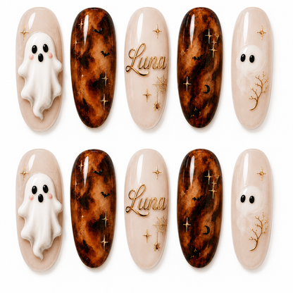 Amber Spirit Veil- Personalized Press-On Nails