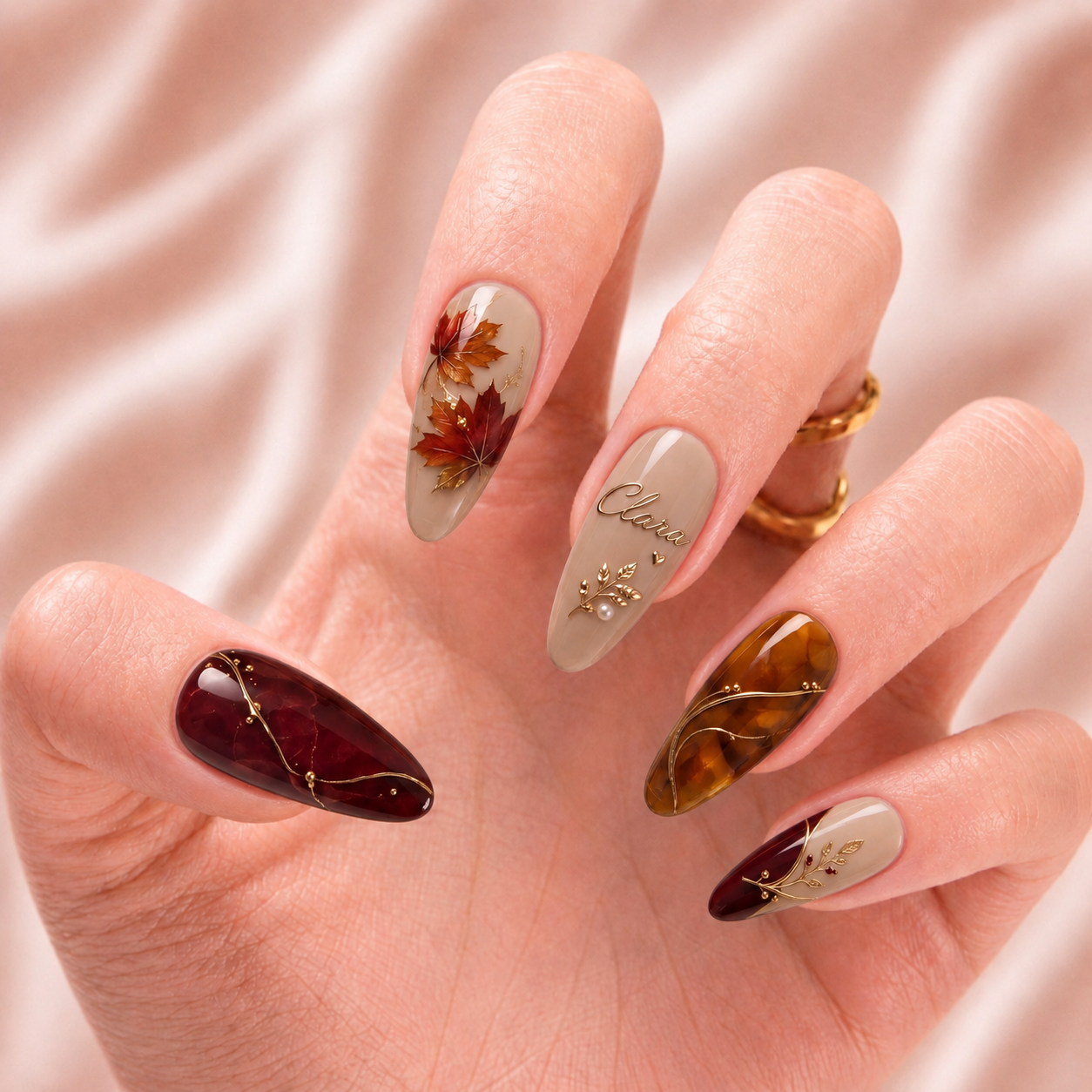 Scarlet Leaf Sonata - Personalized Press-On Nails