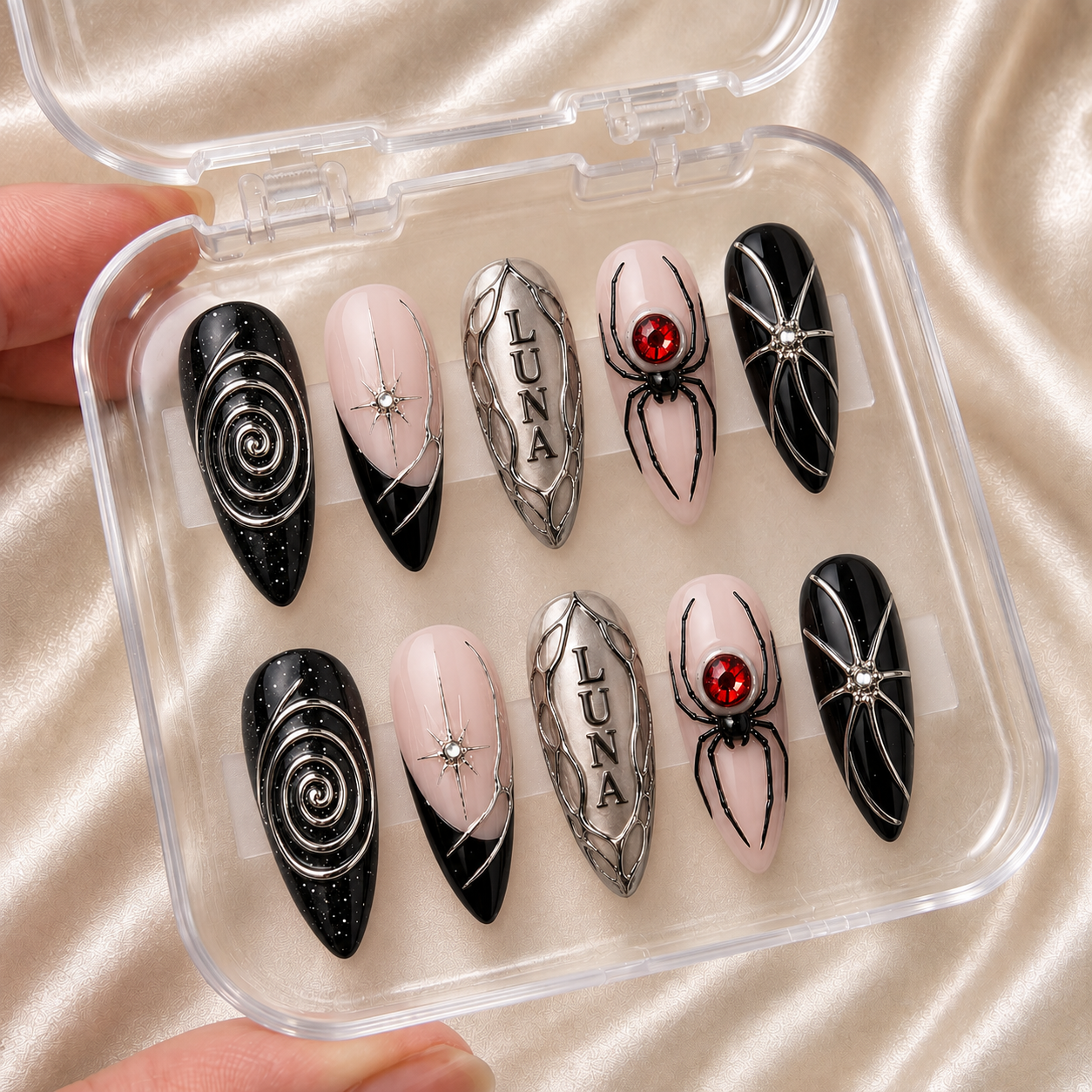 Black Halo Ritual – Personalized Press-On Nails