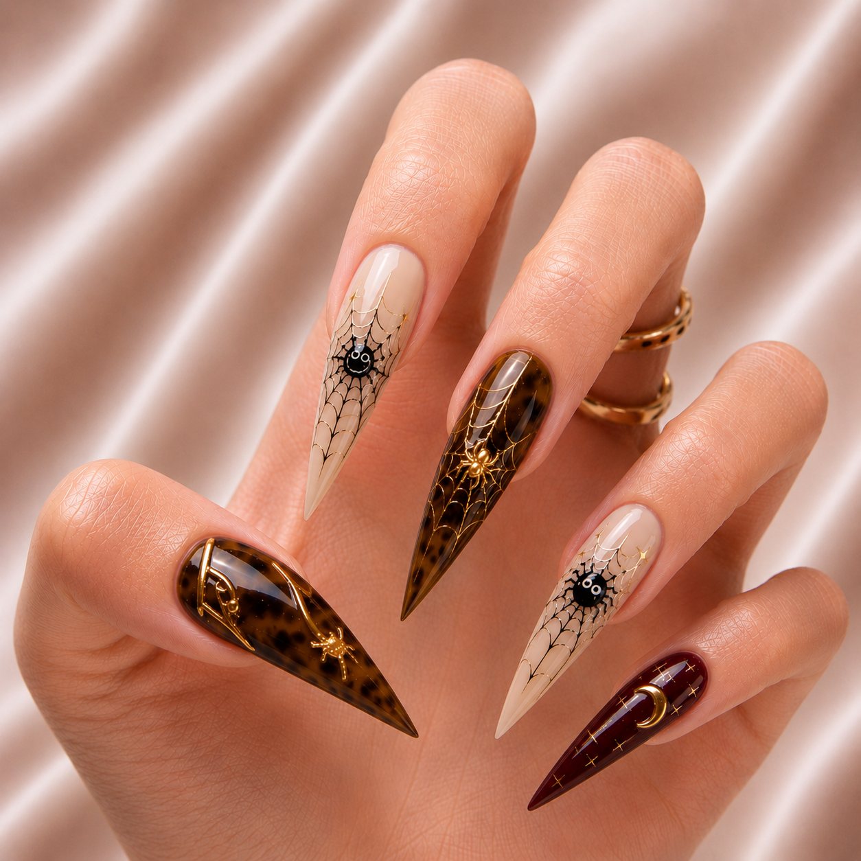 Tortoise Spider Bestie – Personalized Press-On Nails