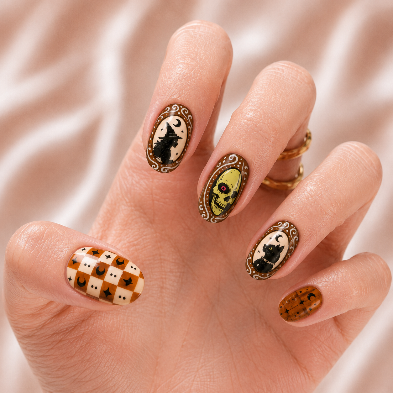 Vintage Halloween Charm Bestie - Personalized Press-On Nails