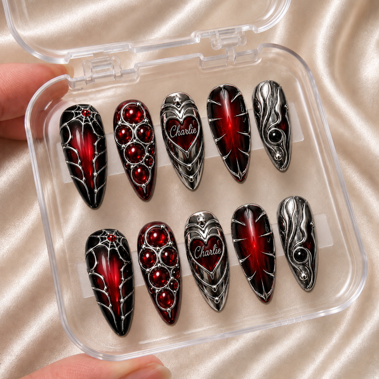 Bloodstone Veil - Personalized Press-On Nails