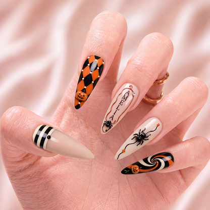 Harlequin After Dark - Personalized Press-On Nails