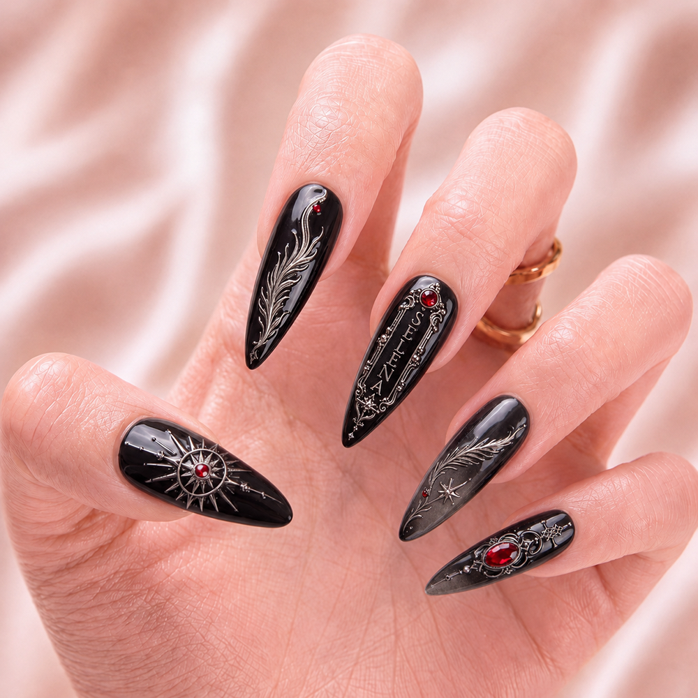 Crimson Covenant - Personalized Press-On Nails
