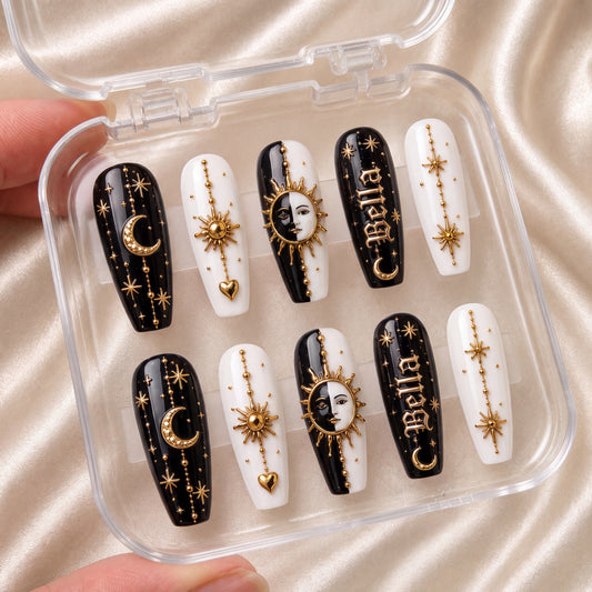Lunar Gold Omen - Personalized Press-On Nails