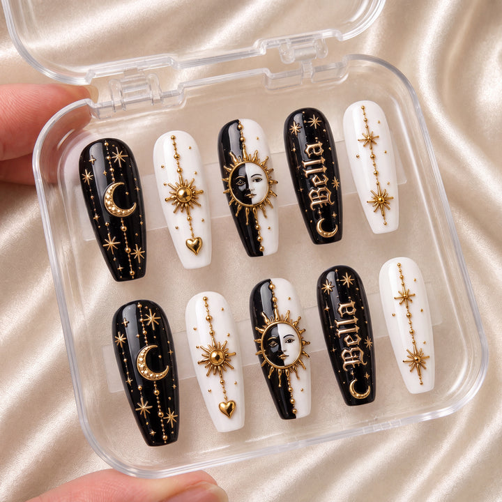 Lunar Gold Omen - Personalized Press-On Nails