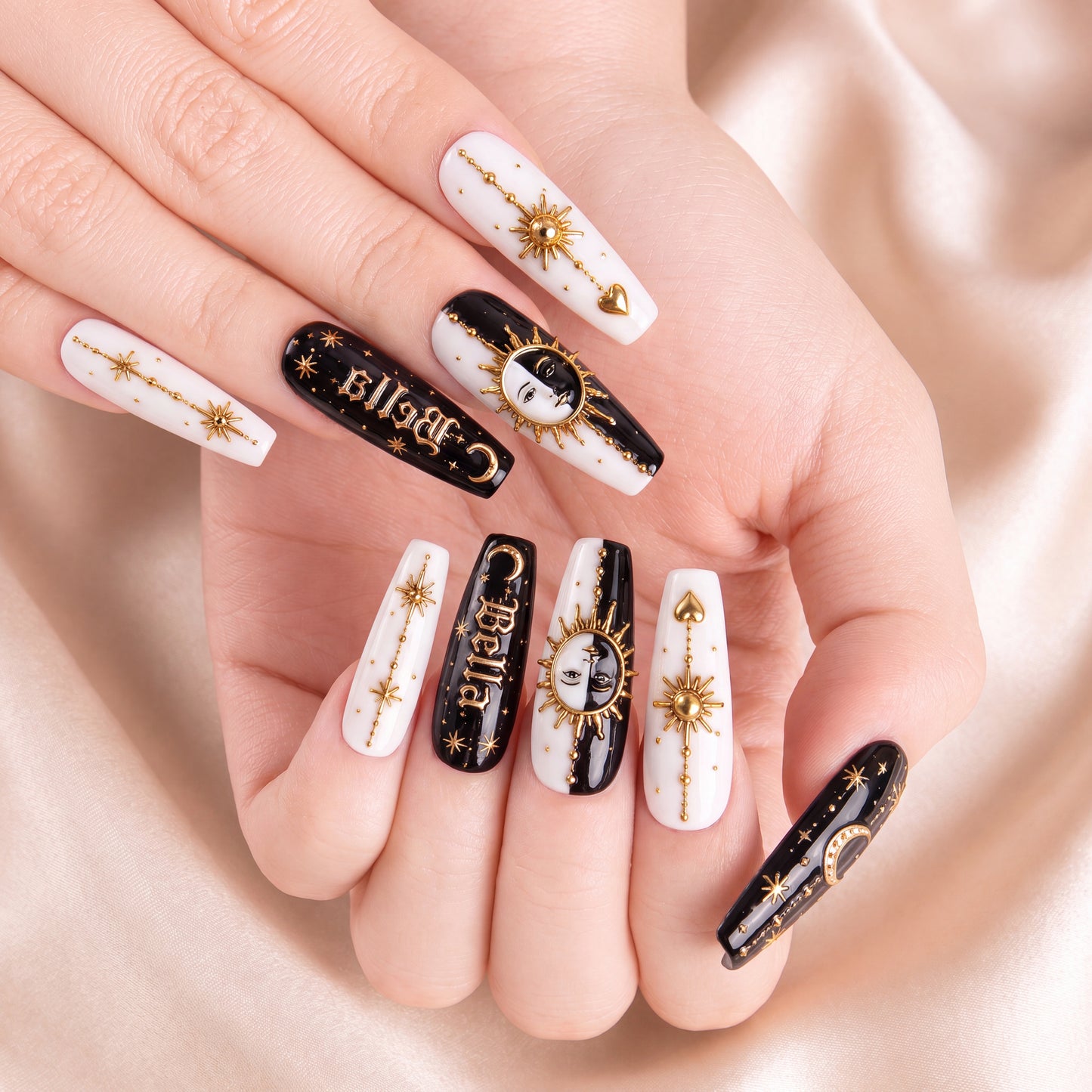Lunar Gold Omen - Personalized Press-On Nails
