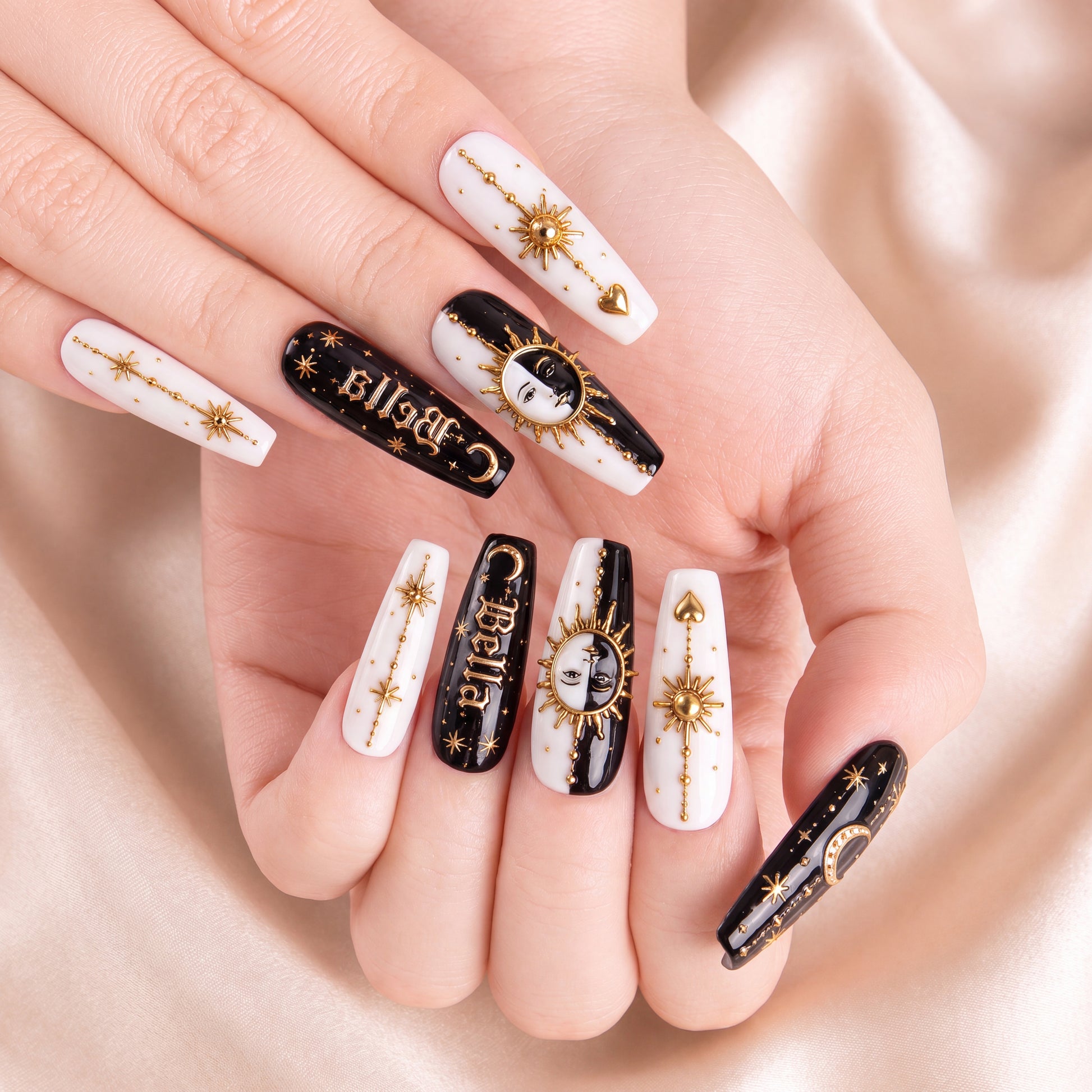 Lunar Gold Omen - Personalized Press-On Nails
