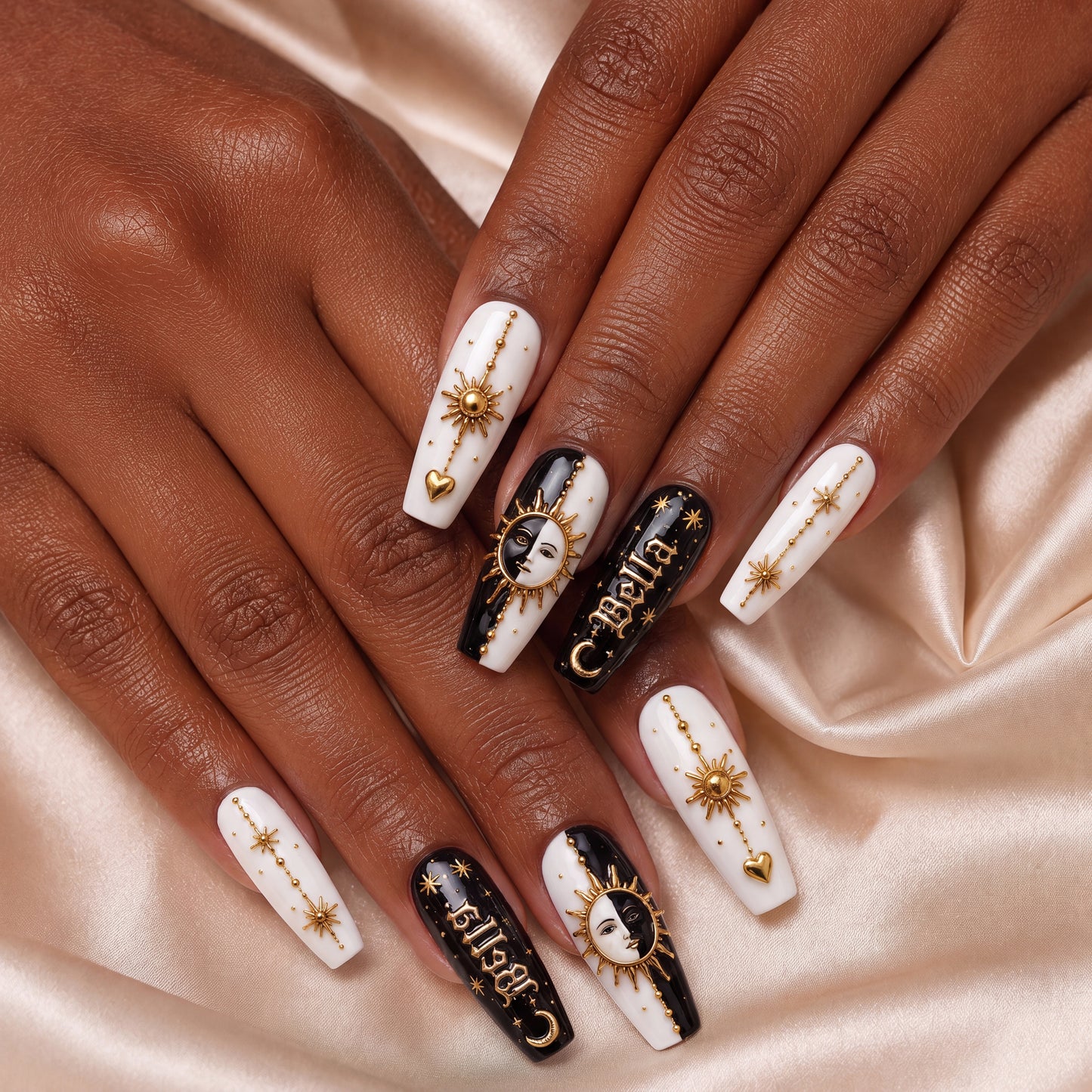 Lunar Gold Omen - Personalized Press-On Nails