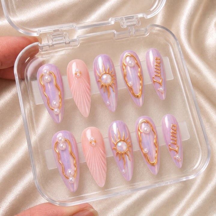 Lunaria Opal Halo - Personalized Press-On Nails