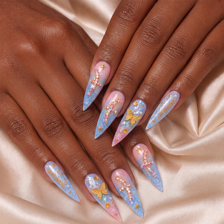 Butterfly Veil - Personalized Press-On Nails