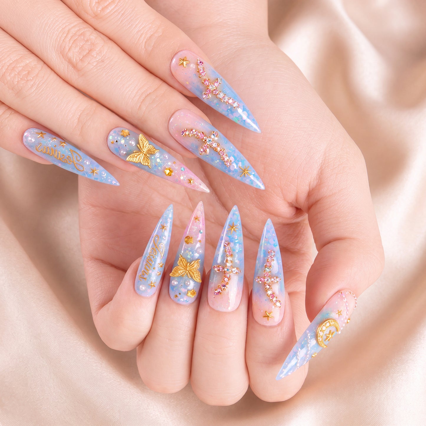 Butterfly Veil - Personalized Press-On Nails