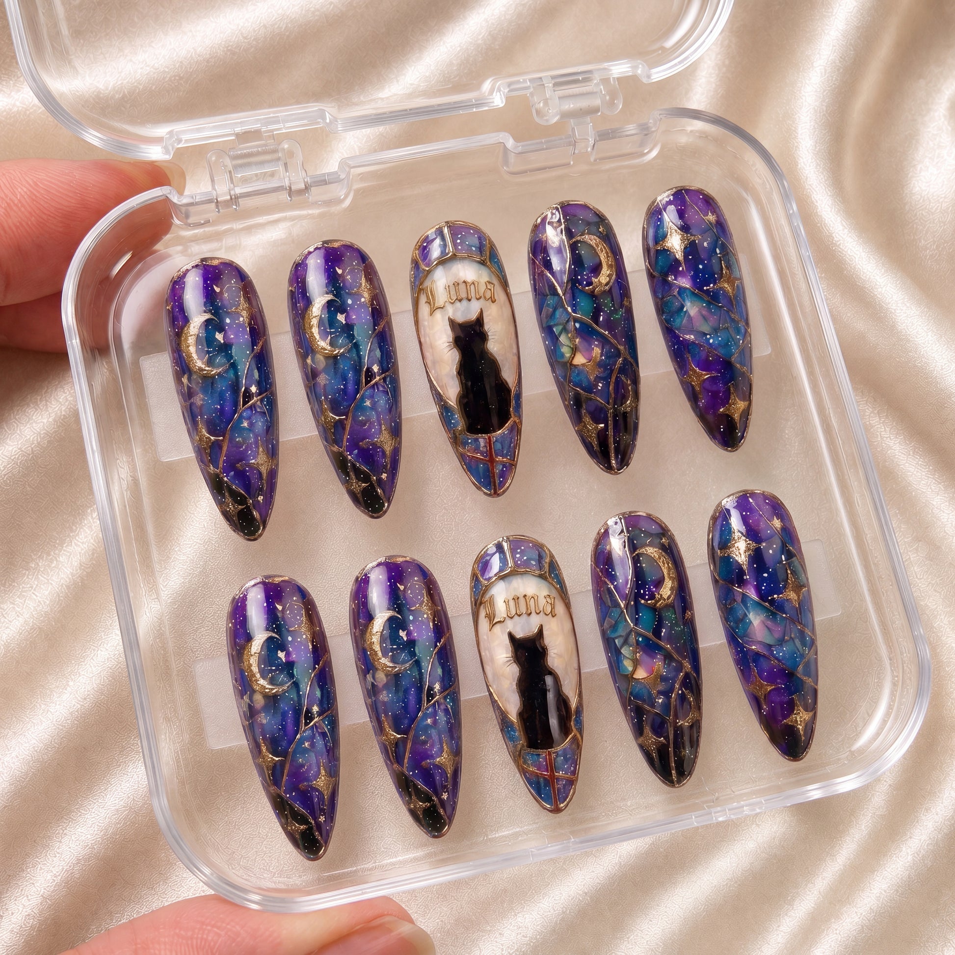 Galaxy Cat - Personalized Press-On Nails