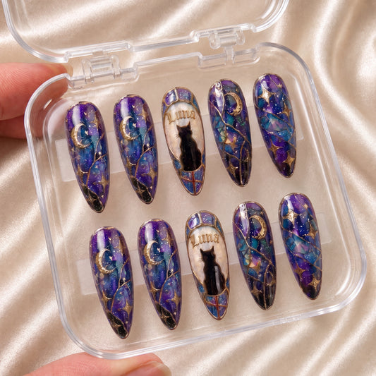 Galaxy Cat - Personalized Press-On Nails