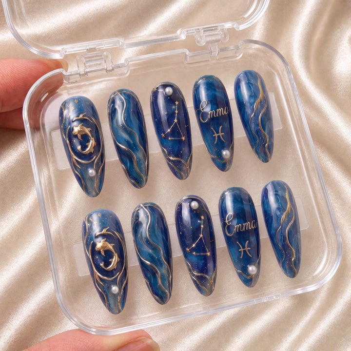 Galaxy Pisces - Personalized Press-On Nails