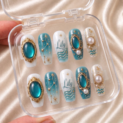 Pearl Aquarius - Personalized Press-On Nails