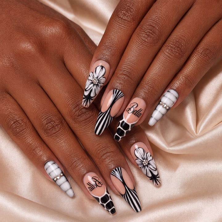 Noir Bloom - Personalized Press-On Nails