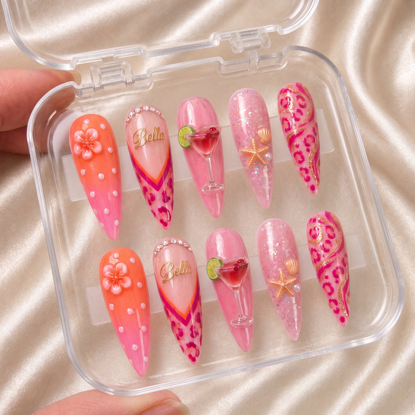 Pink Paradise - Personalized Press-On Nails
