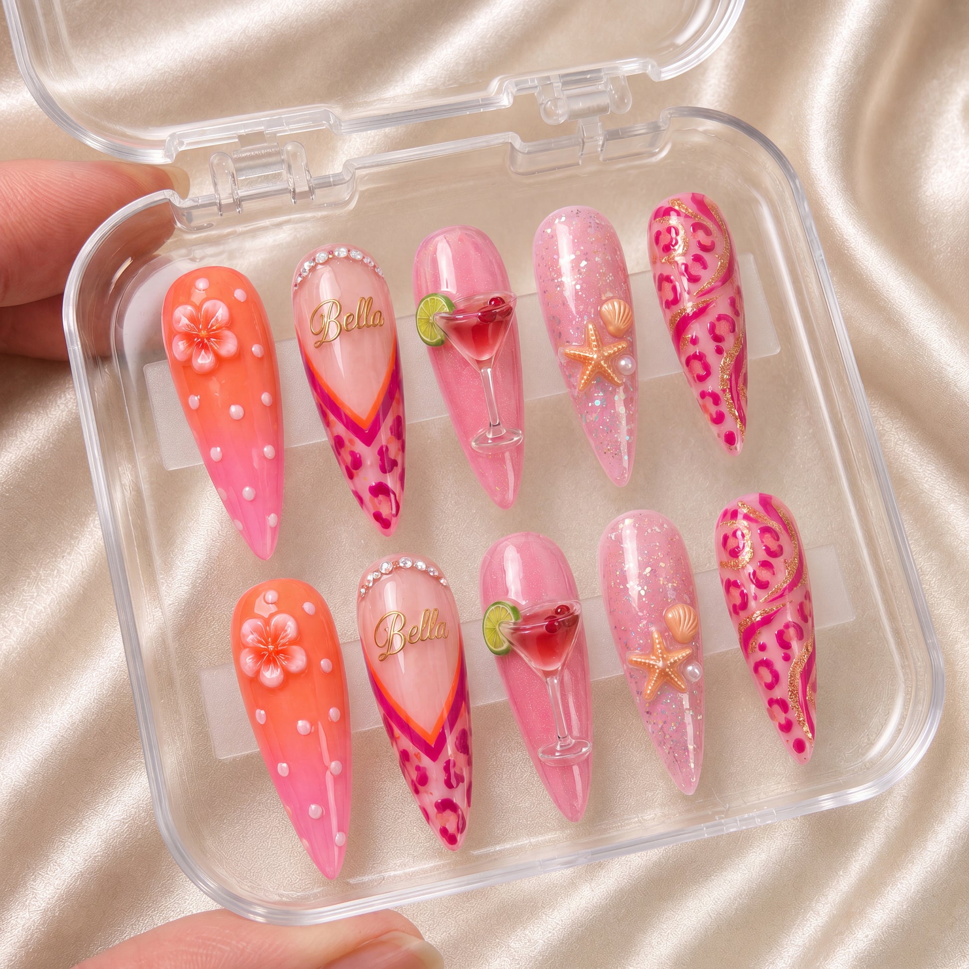 Pink Paradise - Personalized Press-On Nails