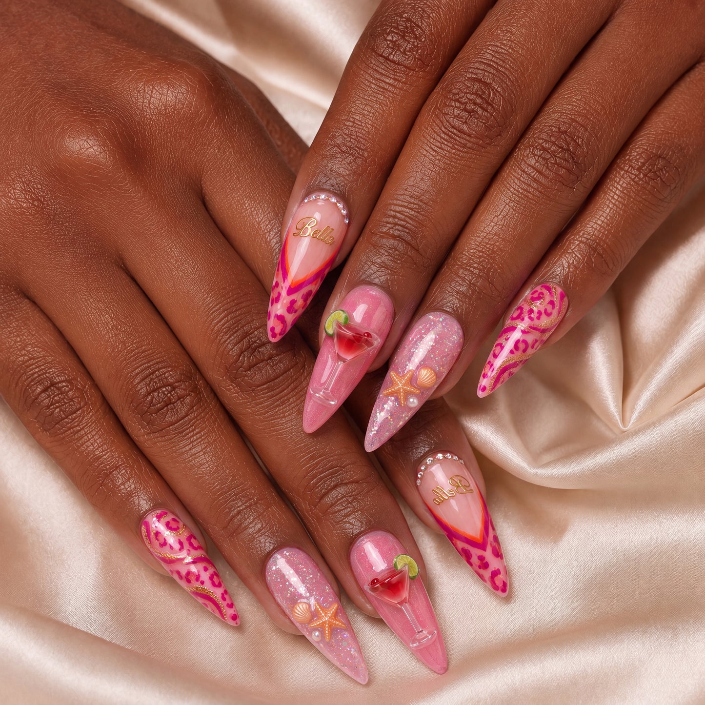 Pink Paradise - Personalized Press-On Nails