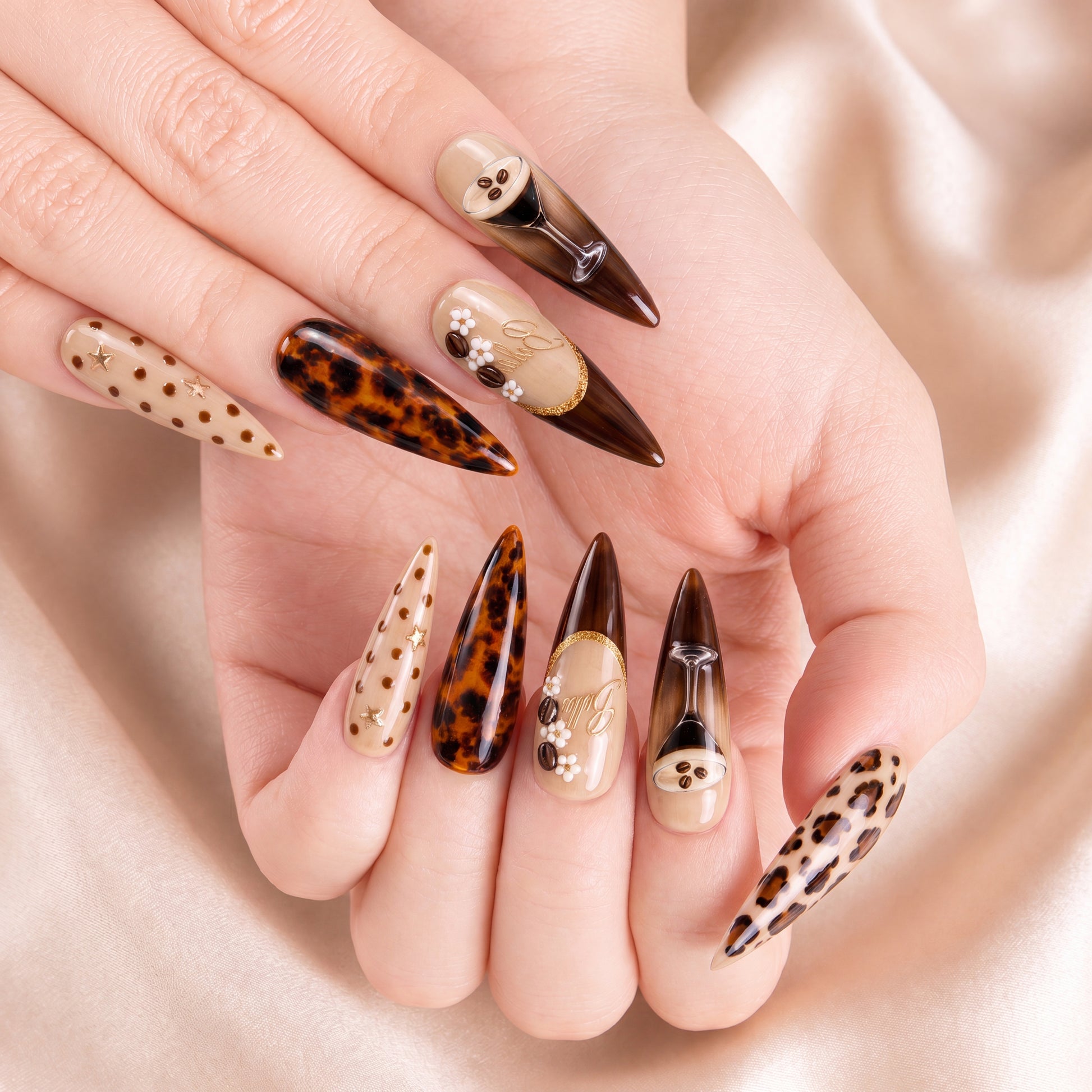 Espresso Wild - Personalized Press-On Nails