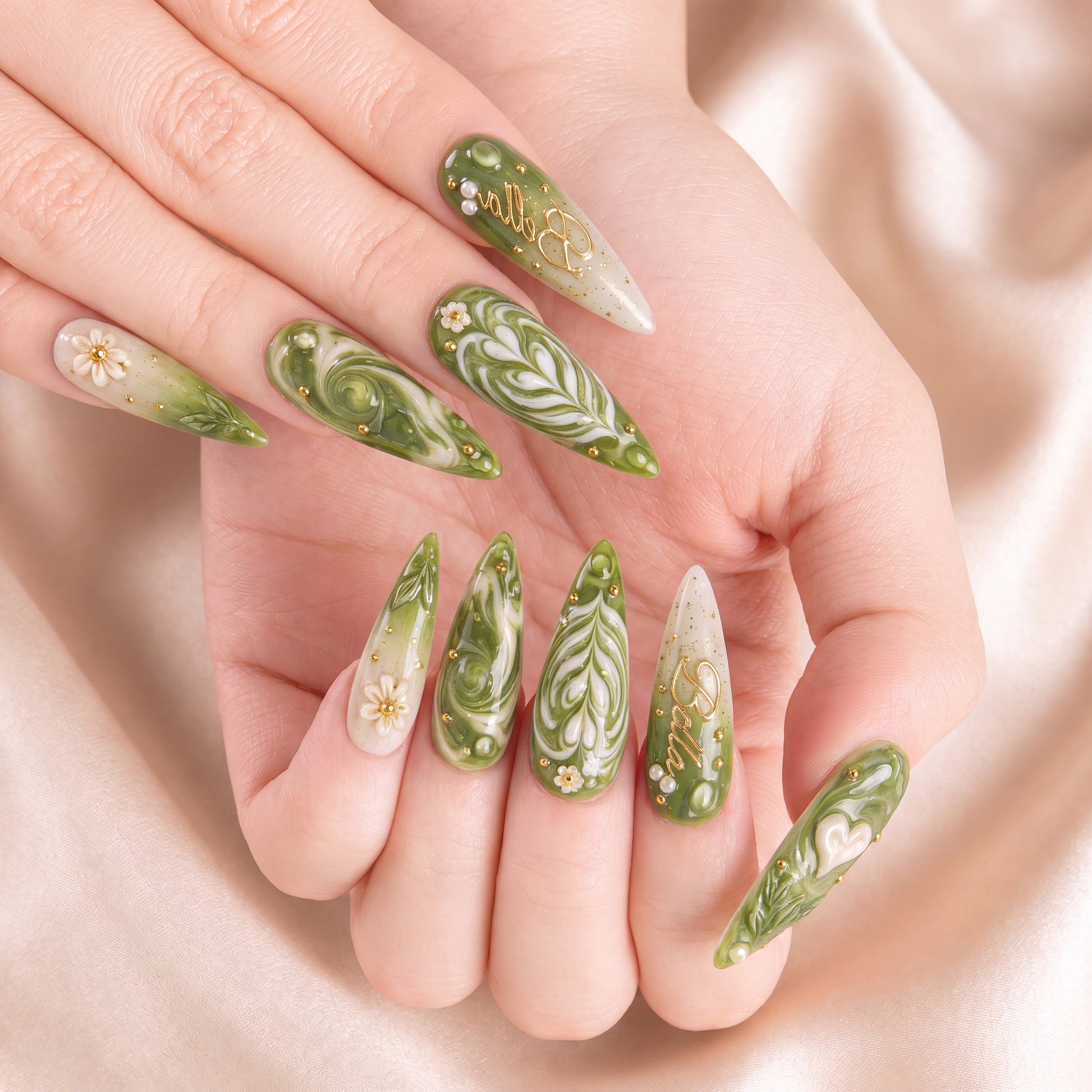 Matcha Latte - Personalized Press-On Nails