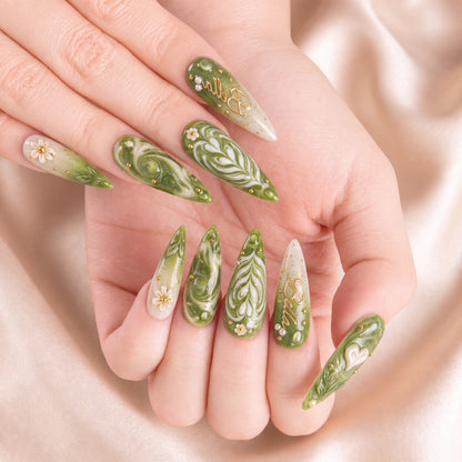 Matcha Latte - Personalized Press-On Nails