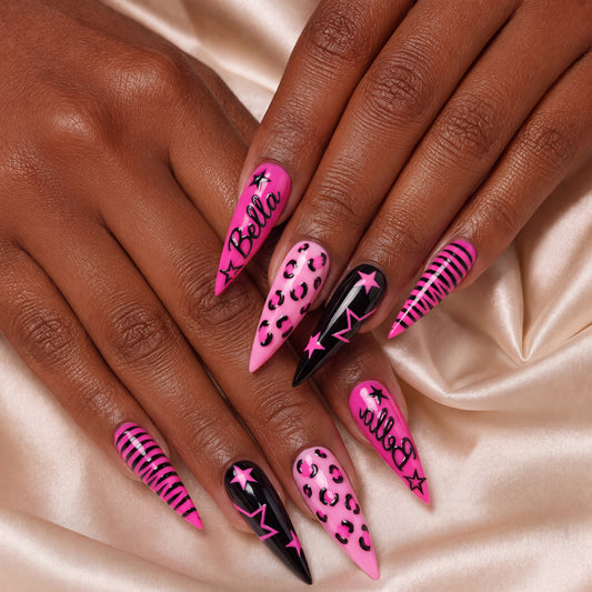 Pink Rockstar - Personalized Press-On Nails