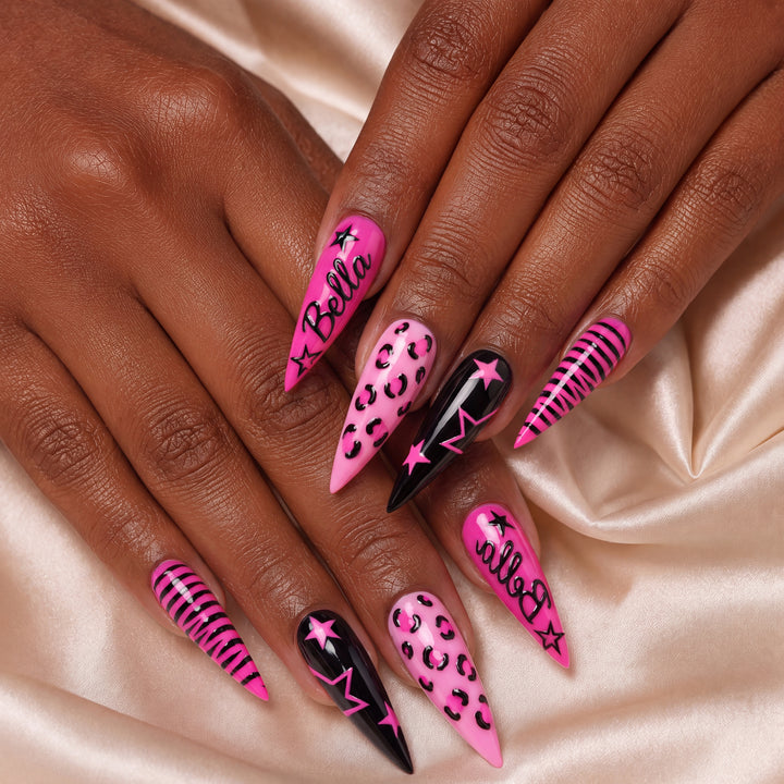 Pink Rockstar - Personalized Press-On Nails