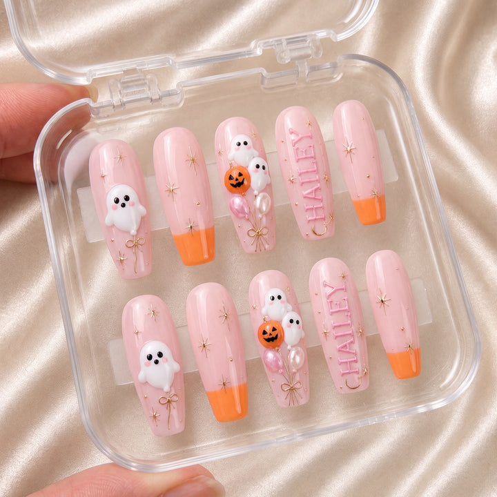 Ghost Balloon - Personalized Press-On Nails