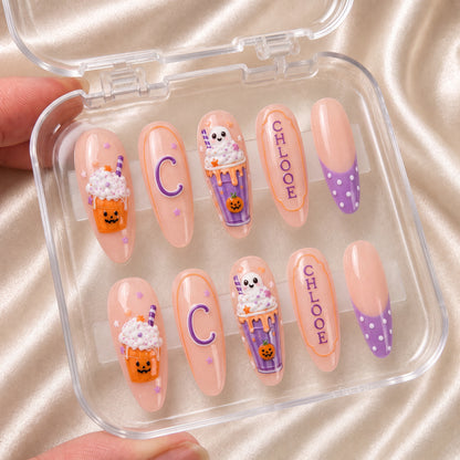 Ghost Milkshake - Personalized Press-On Nails