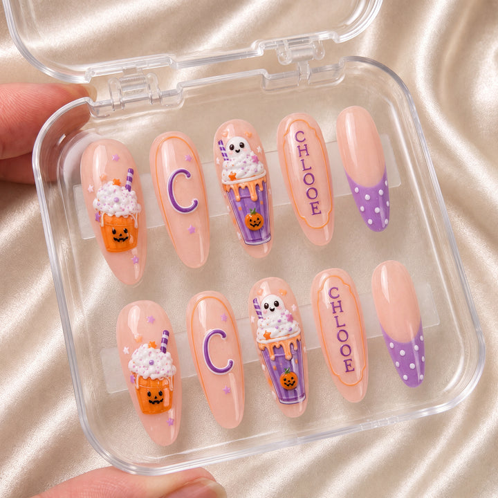 Ghost Milkshake - Personalized Press-On Nails