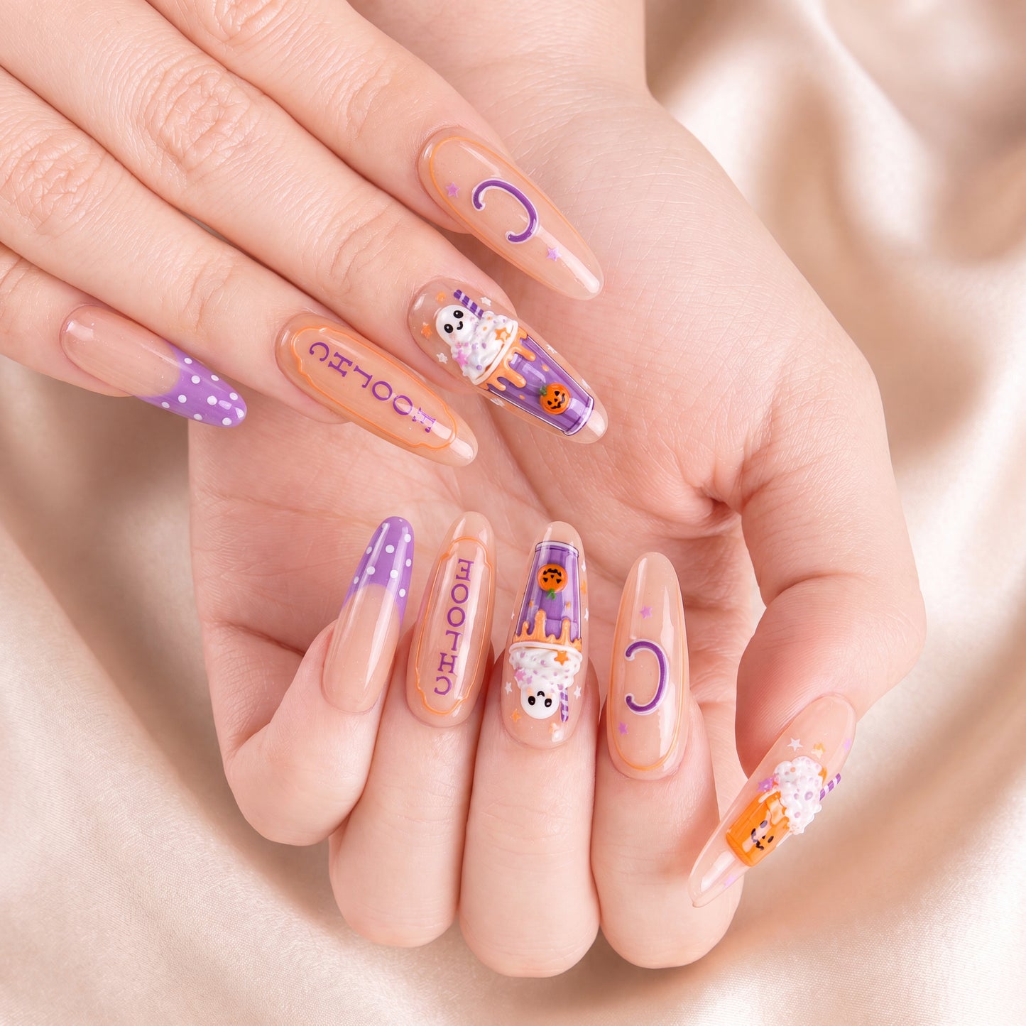 Ghost Milkshake - Personalized Press-On Nails