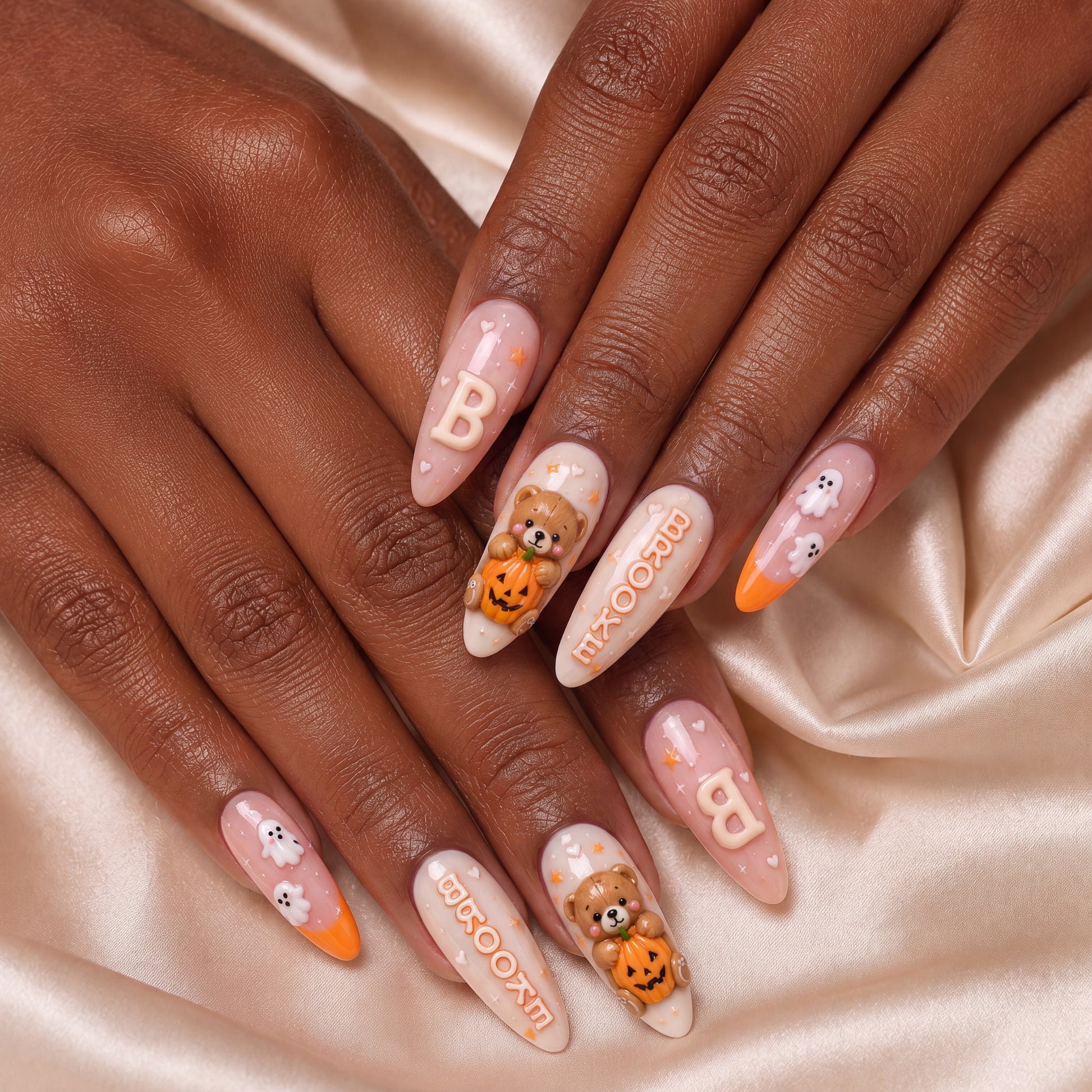 Boo Bear Pumpkin - Personalized Press-On Nails